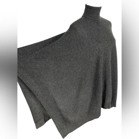 RALPH LAUREN / Charcoal Gray 100% Cashmere Poncho / Size XSS - Picture 9 of 11